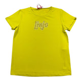 Liu Jo T-Shirt Girocollo Tinta Unita con Brillantini per Bambina GA5019 GIALLO FLUO LIU JO 