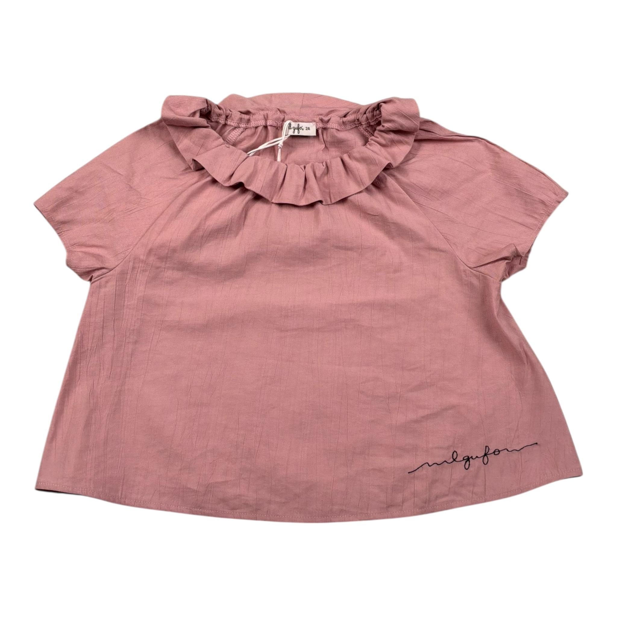 Il Gufo Camicia Mezza Manica Tinta Unita per Neonata P25CC107R0004N ROSA IL GUFO 