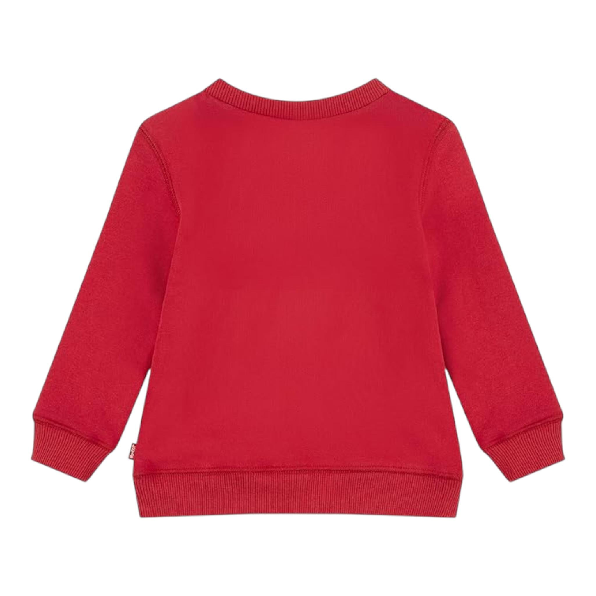 LEVI'S felpa chiusa girocollo tinta unita con stampa logo Rosso per Neonato 6E9079 ROSSO LEVI'S 