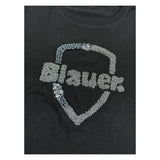 Blauer T-Shirt Girocollo Tinta Unita con Logo per Bambina 24SBLGH02495 NERO BLAUER 
