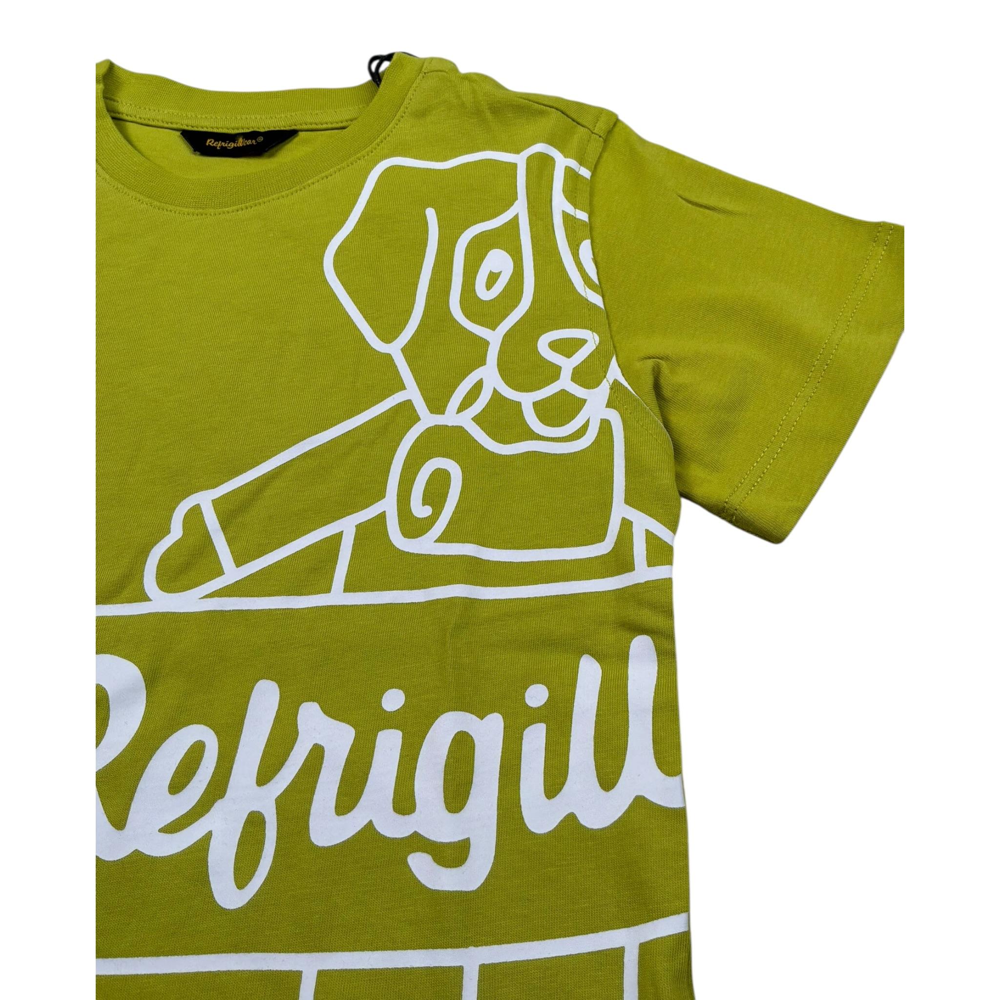 Refrigiwear T-Shirt Girocollo Tinta Unita con Stampa per Bambino 433TRMBS25 VERDE REFRIGIWEAR 