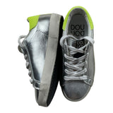 Dou Dou Sneakers Tinta Unita Con Lacci E Stampa Logo Argento Per Bambina