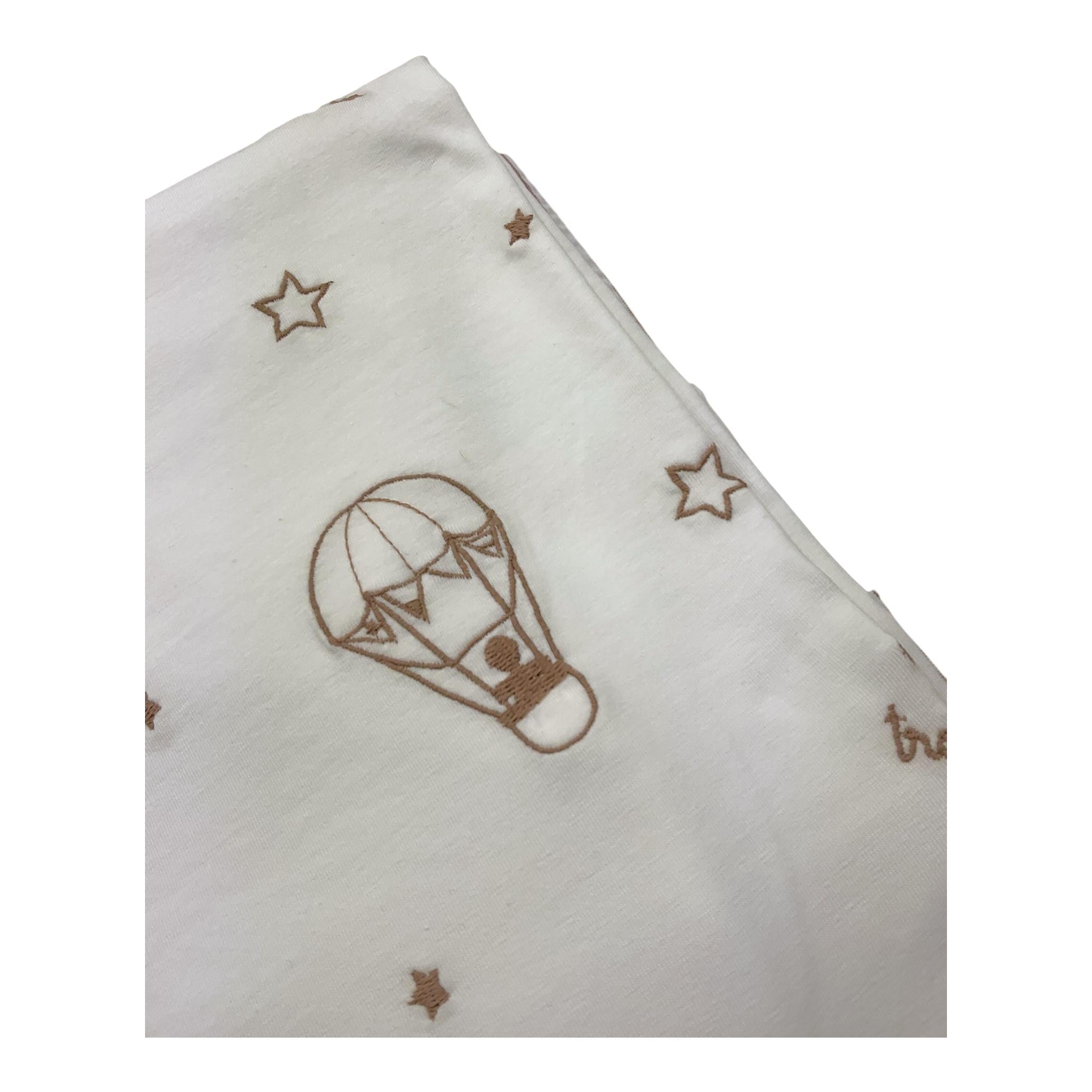 Le Bebe' Coperta Tinta Unita con Stampa per Neonato LBB4910 BIANCO LE BEBE' 