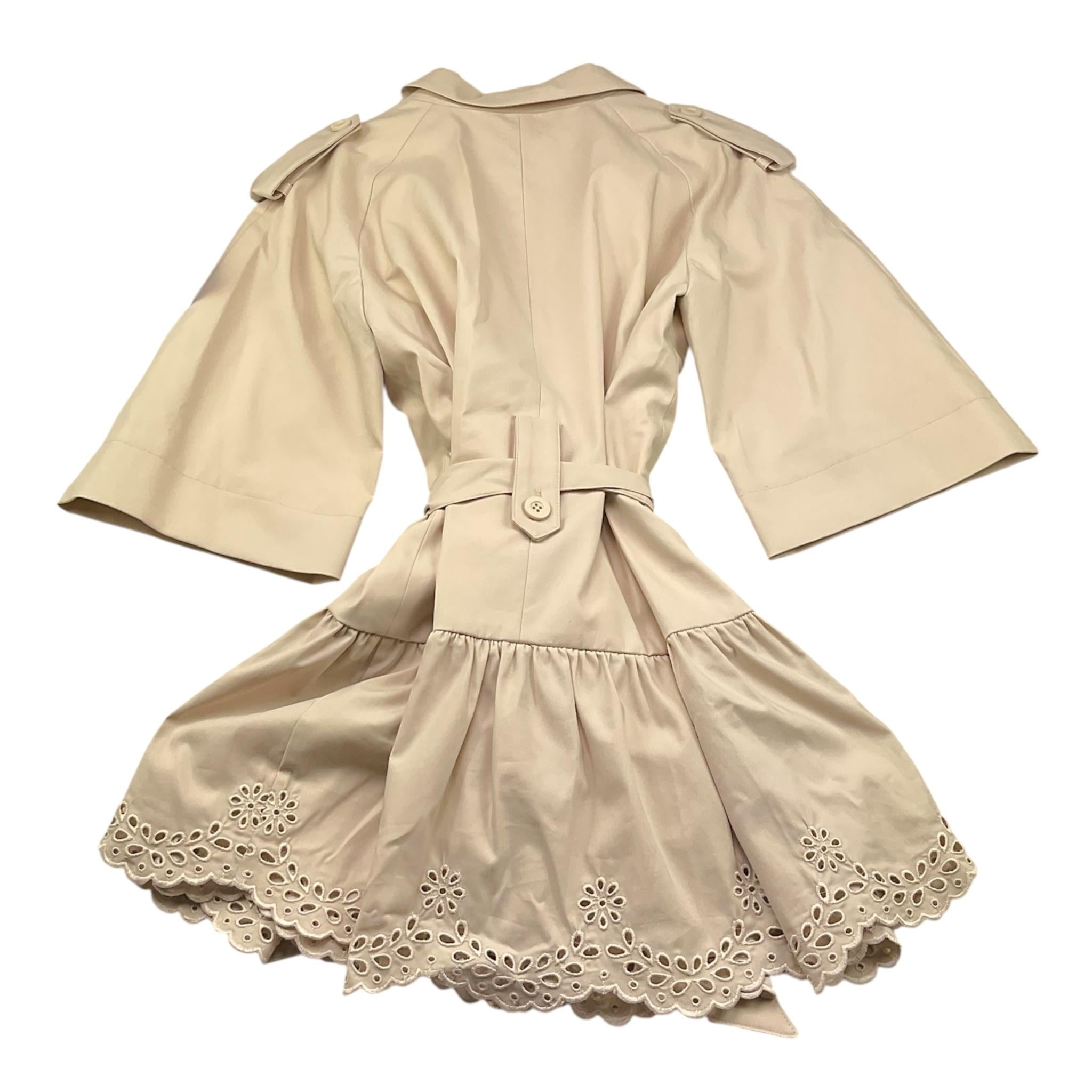 A' La Page Trench Tinta Unita con Ricami per Bambina 25SAGCSP00062 BEIGE A' LA PAGE 