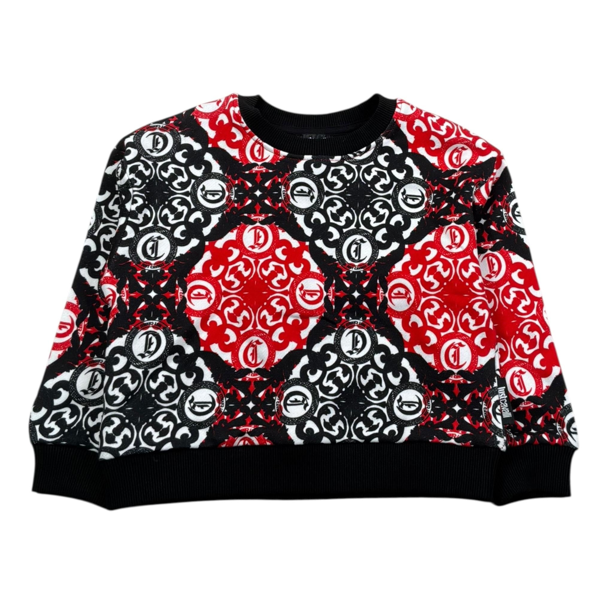 Just Cavalli Felpa Chiusa Girocollo Stampa Fantasia per Neonato JIP26053FE NERO JUST CAVALLI 