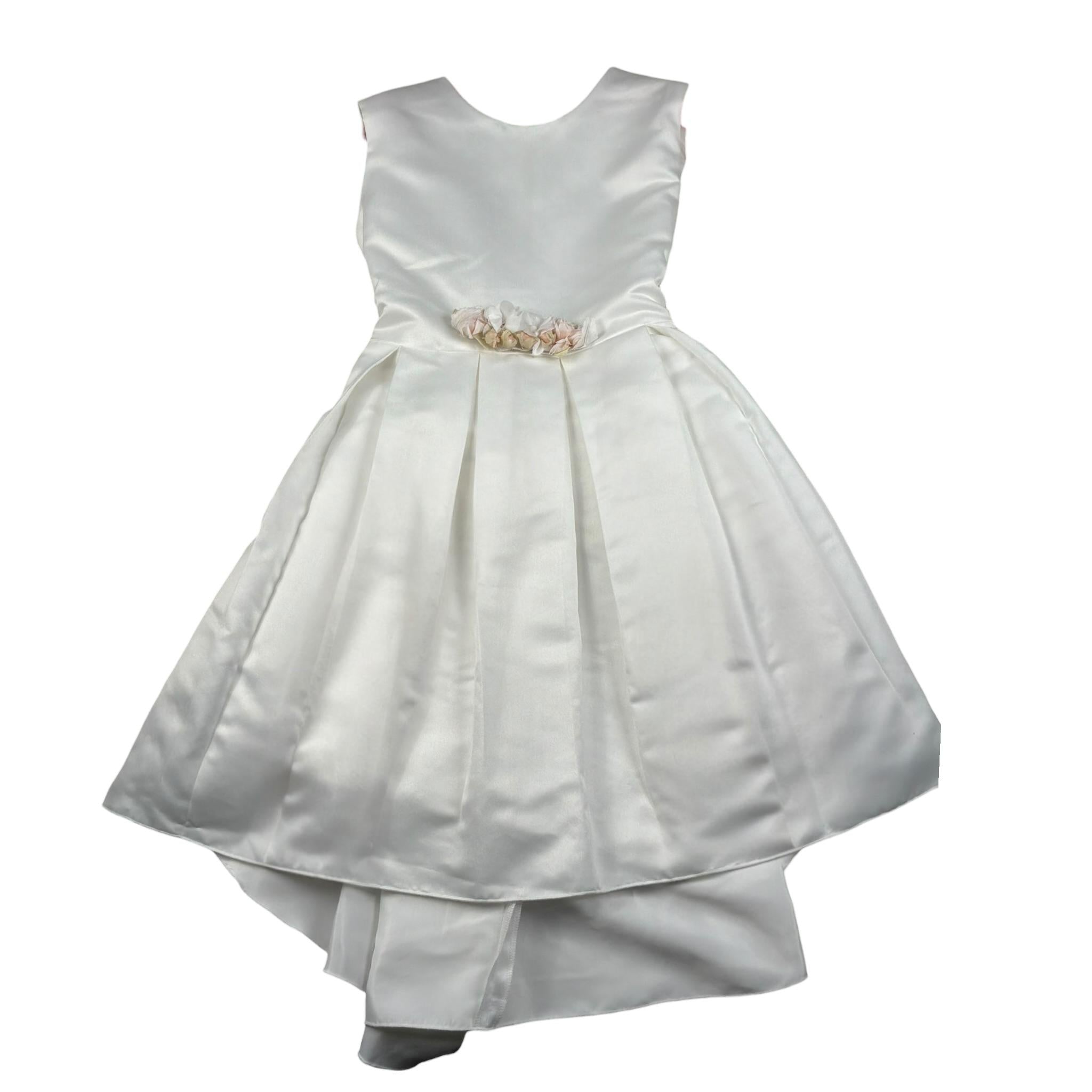 Magnifica Lulu Abito Cerimonia Giromanica Tinta Unita per Bambina SIMONAA BIANCO MAGNIFICA LULU 