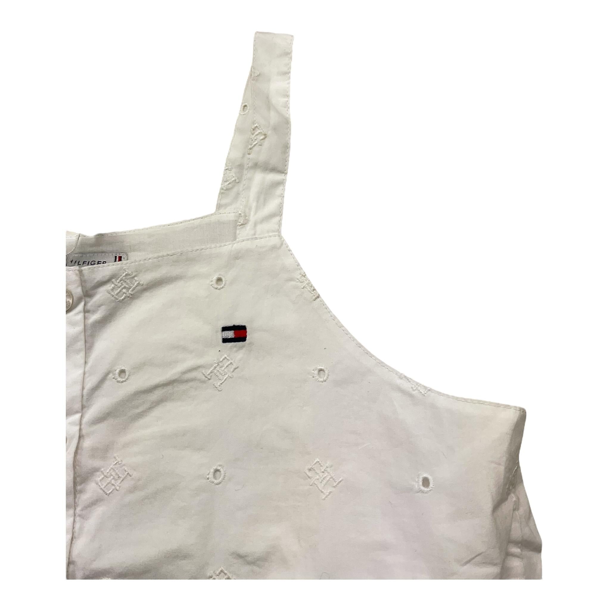 Tommy Hilfiger Top Giromanca Tinta Unita In Pizzo Sangallo per Bambina KG0KG07289 BIANCO TOMMY HILFIGER 