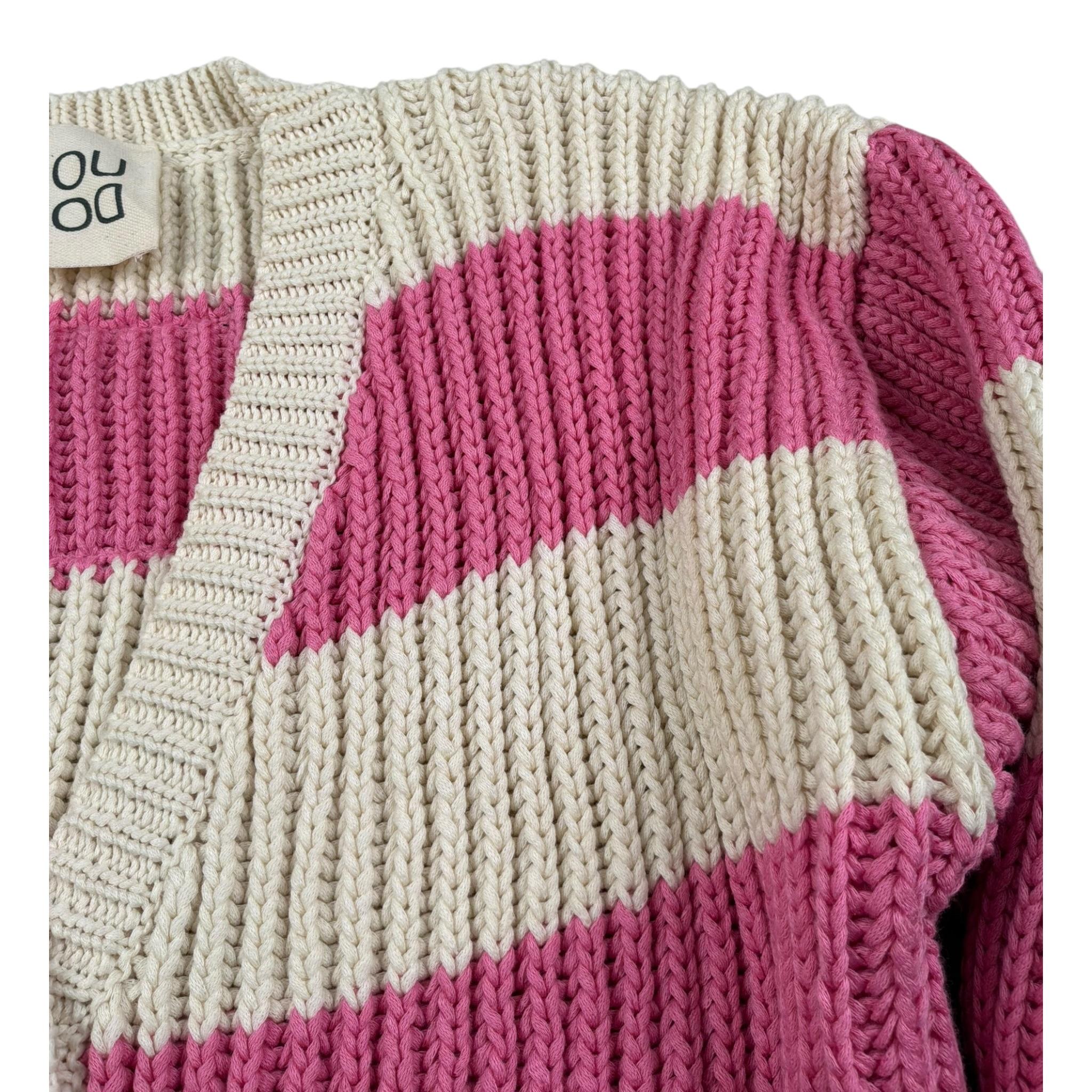 Dou Dou Cardigan Bicolore  per Bambina DW9A00 PANNA/ROSA DOU DOU 