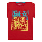 Guess T-Shirt Gircollo Tinta Unita con Stampa per Neonato N5GI16K8HM4 ROSSO GUESS 