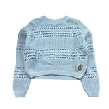 Moschino Maglia Tinta Unita Traforata per Bambina HDW02F AZZURRO MOSCHINO 