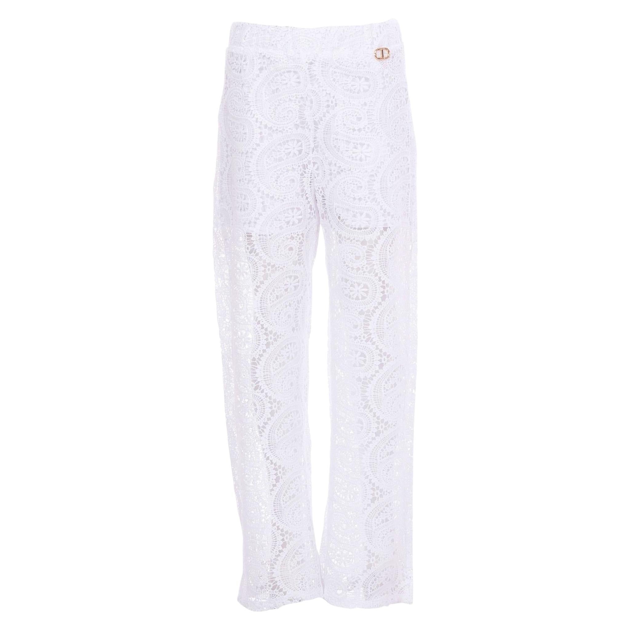 Twinset Pantalone tinta unita Traforato Bianco per Bambina 251GJ2QR4X BIANCO TWINSET 