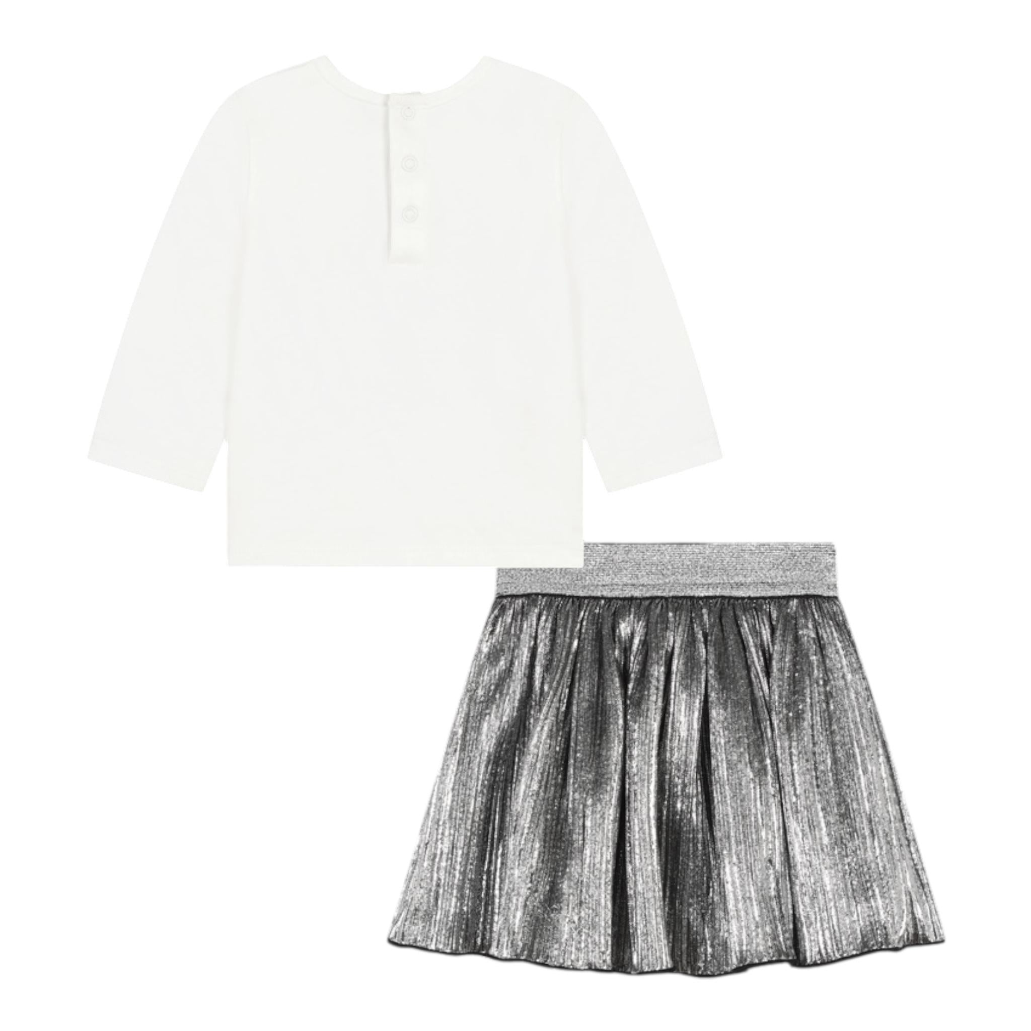 MICHAEL KORS completo 2 pezzi shirt-gonna Bianco/grigio per Neonata R30126N BIANCO/GRIGIO MICHAEL KORS 