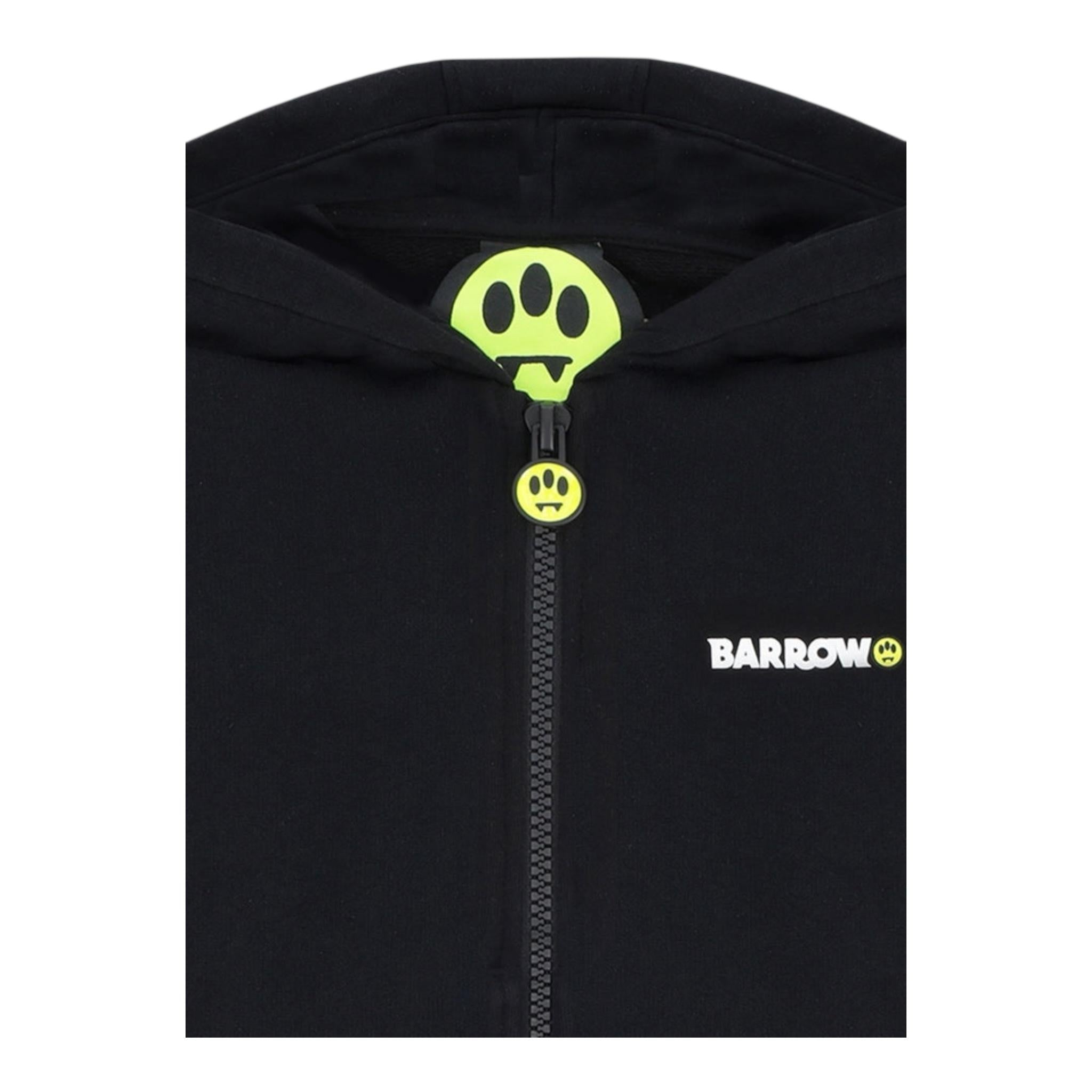 Barrow Kids Felpa con Zip E Cappuccio Tinta Unita per Bambino S5BKJUKZH077 NERO BARROW KIDS 