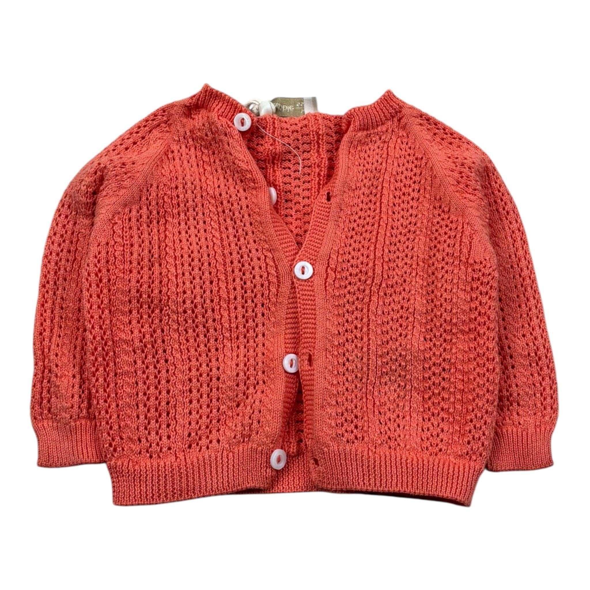 Wedoble Cardigan Tinta Unita con Trafori per Neonata V2506308A CORALLO WEDOBLE 