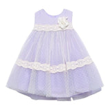 Abel & Lula Abito Cerimonia Tinta Unita con Tulle Giromanica per Neonata 5016 LILLA ABEL & LULA 