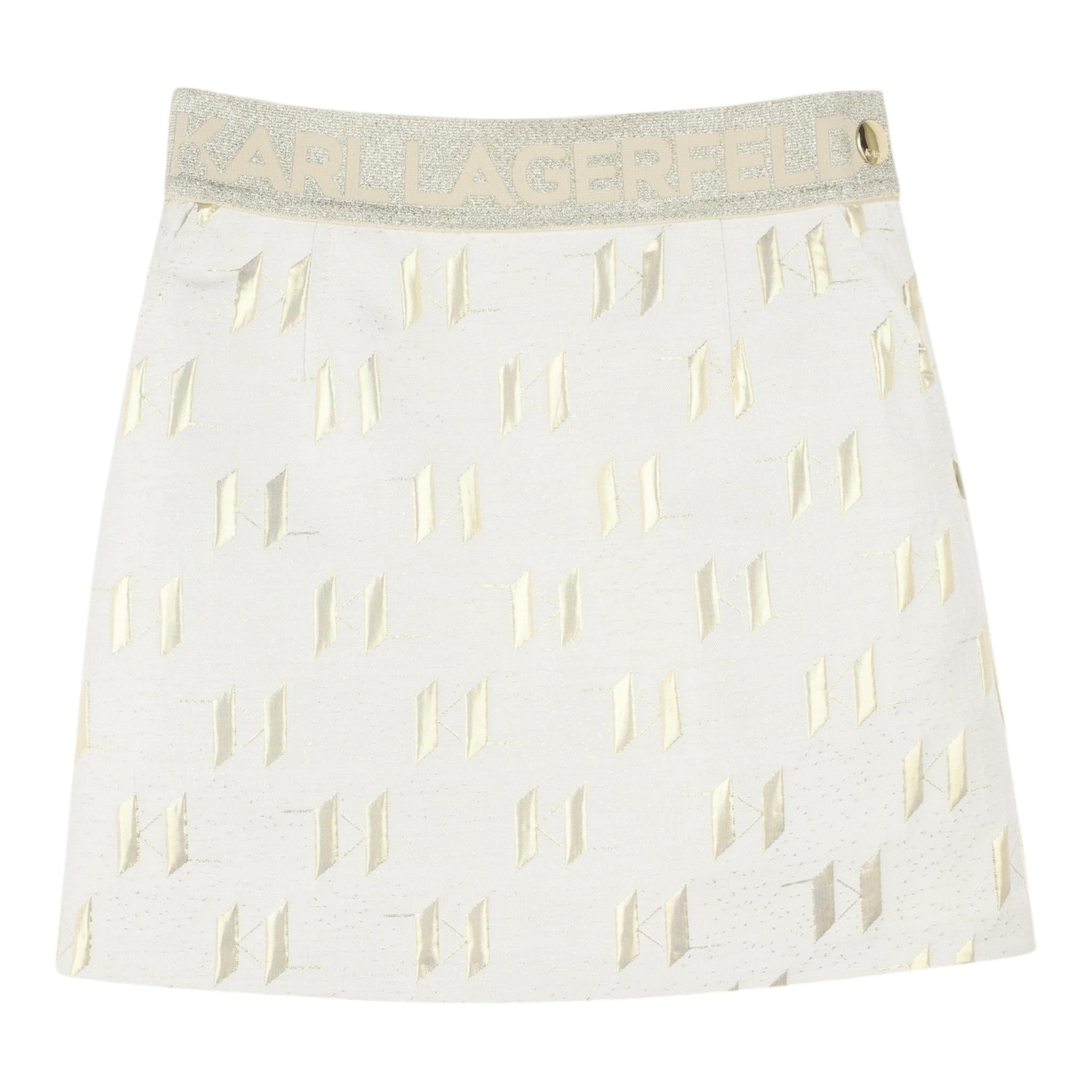 Karl Lagerfeld Gonna tinta unita con Elastico In Vita Beige per Bambina Z30584X BEIGE KARL LAGERFELD 