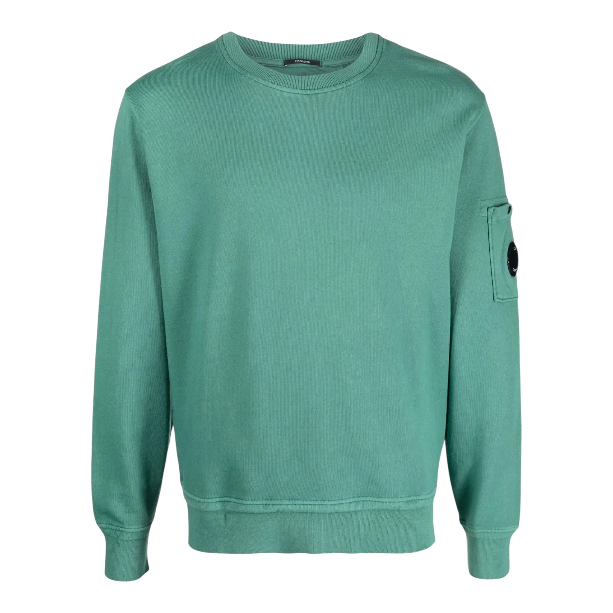 C.P. Company Felpa Chiusa Girocollo Tinta Unita per Bambino CUF00X VERDE C.P. COMPANY 