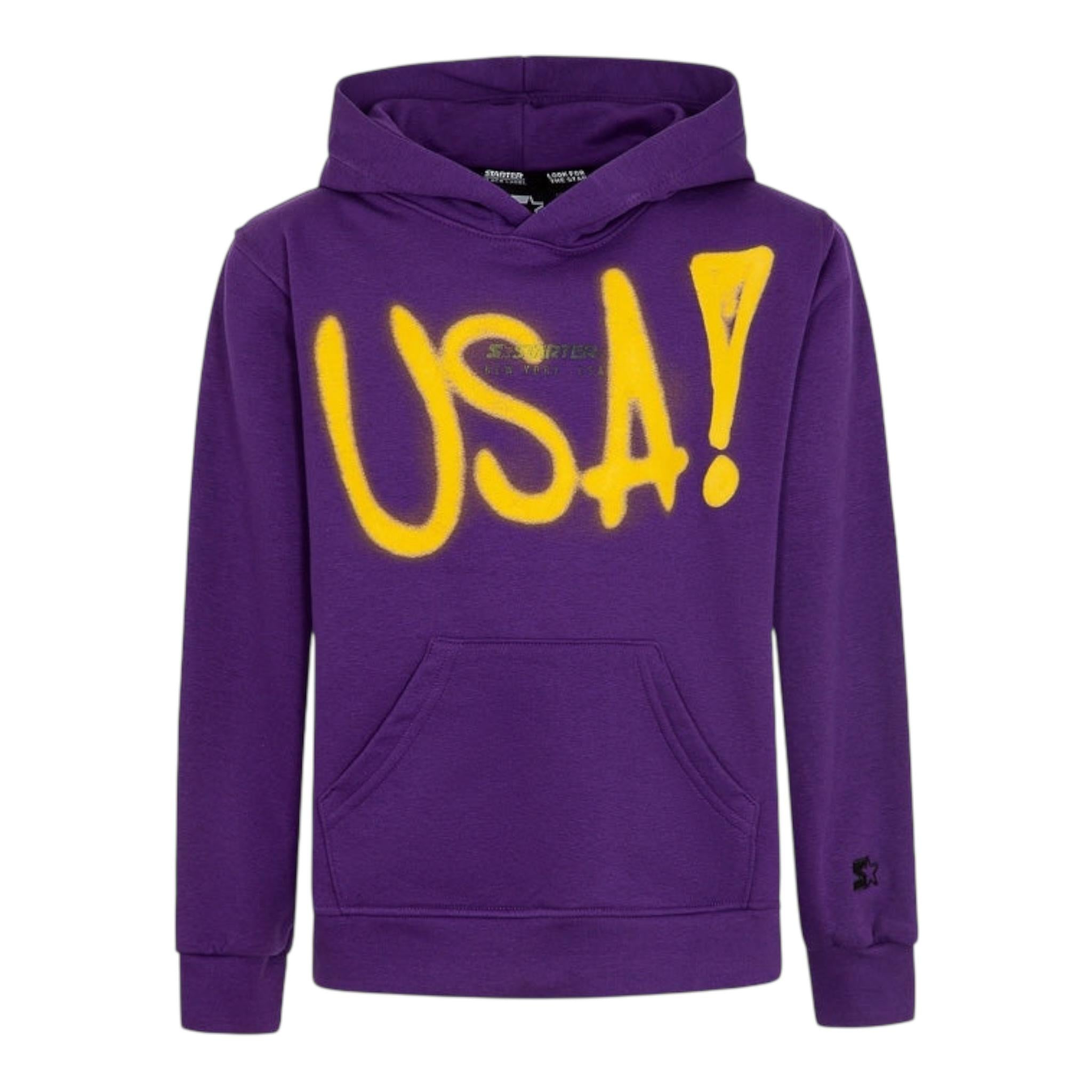 STARTER felpa chiusa con cappuccio tinta unita cn logo Viola per Bambino 1329 VIOLA STARTER 