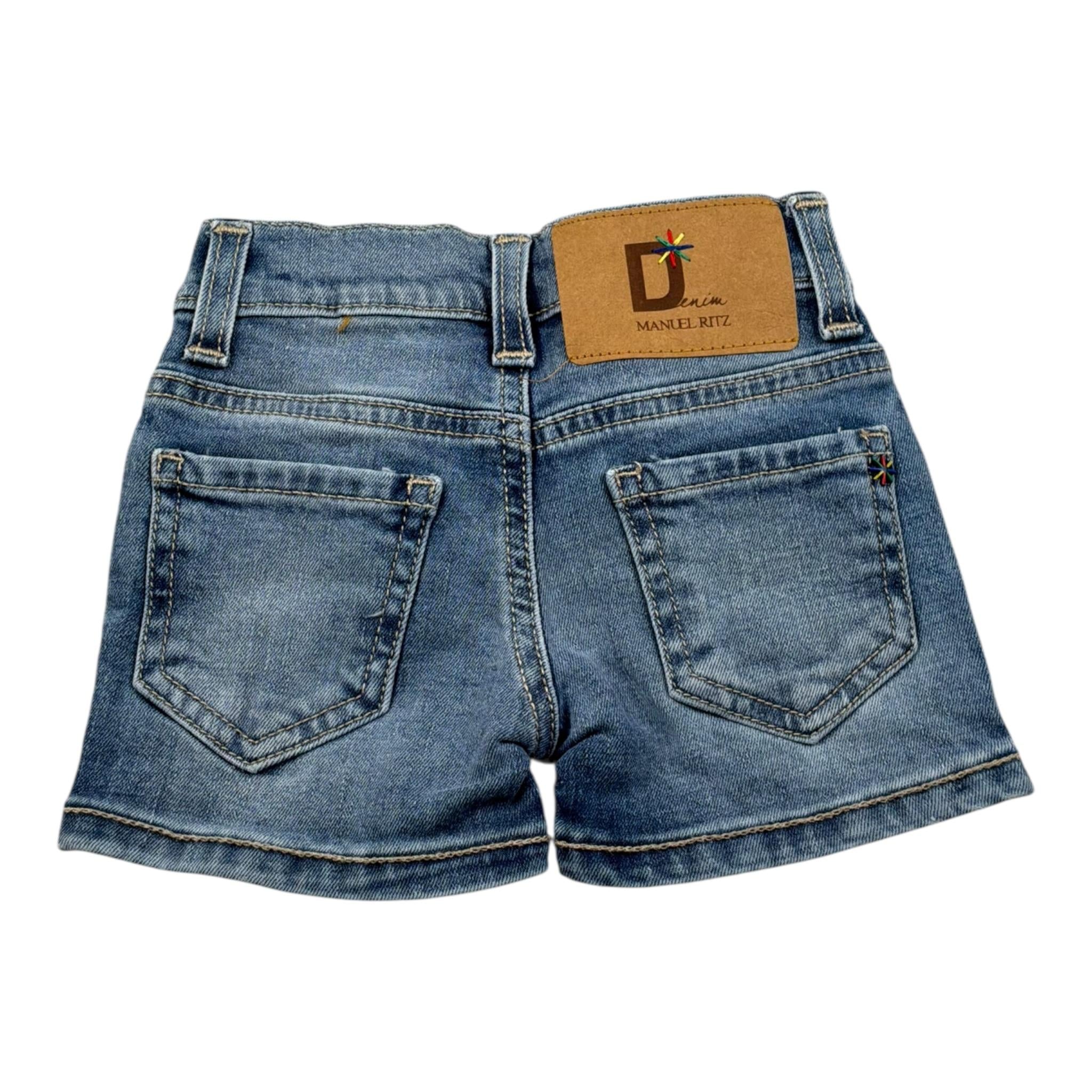Manuel Ritz Bermuda In Denim tinta unita Azzurro per Bambino R2406 AZZURRO MANUEL RITZ 
