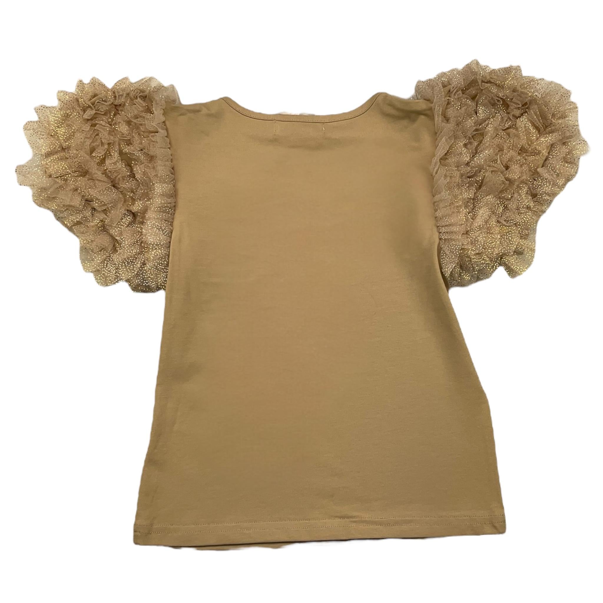 ANGEL'S FACE t-shirt girocollo tinta unita cn maniche con tulle Oro per Bambina JENA ORO ANGEL'S FACE 