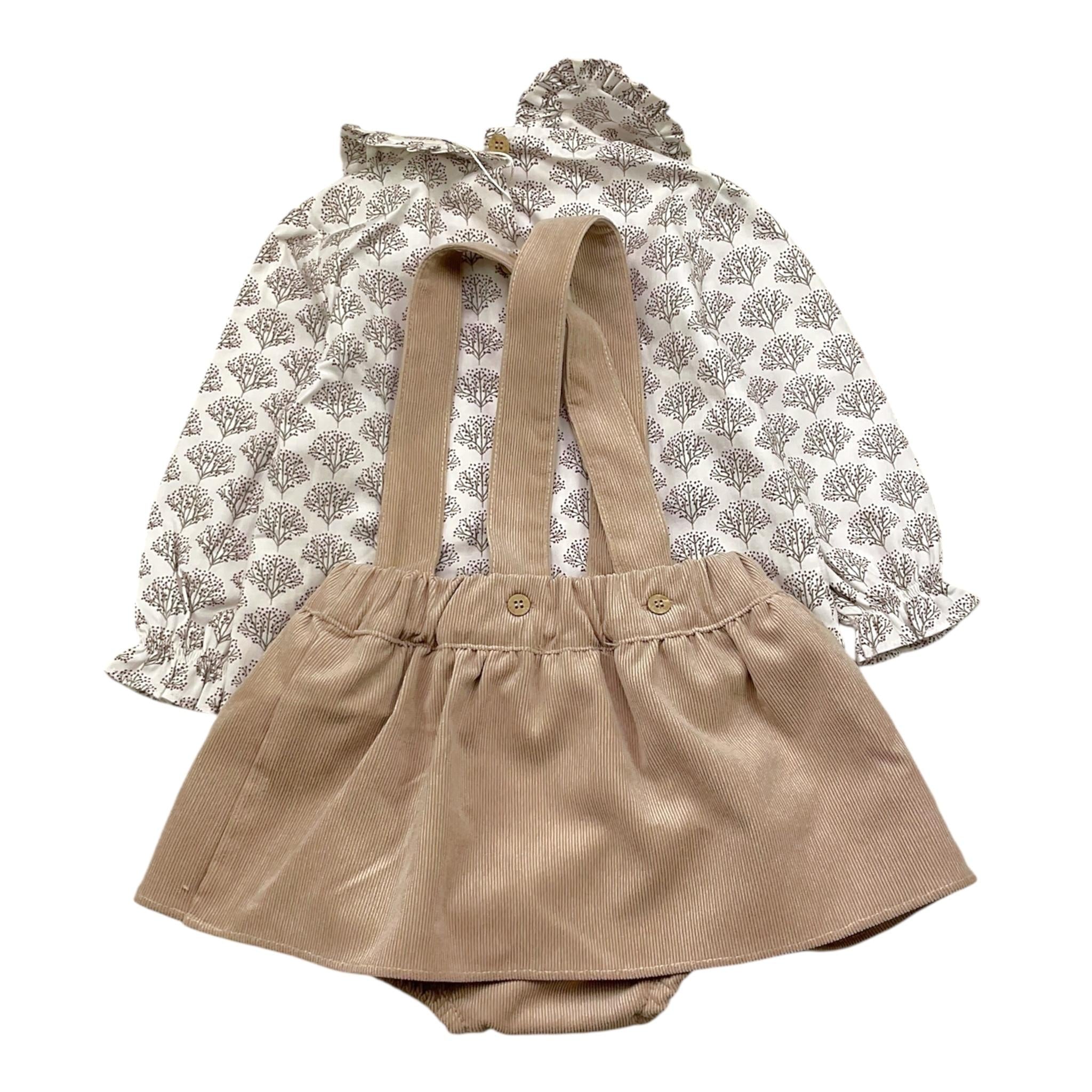 BABIDU completo 2pz gonna-camicia bicolore Bianco/beige per Neonata 41479 BIANCO/BEIGE BABIDU 