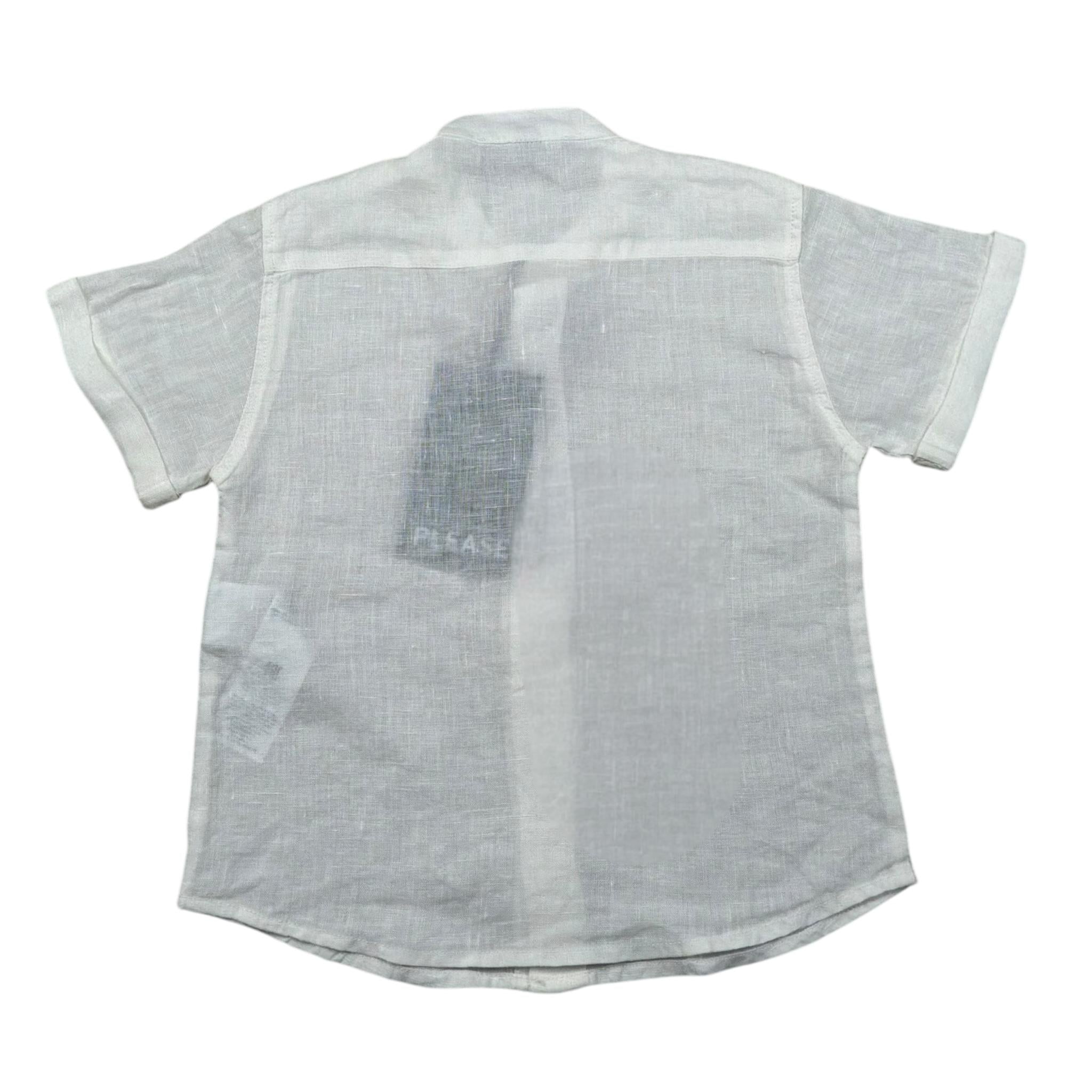 Please Camicia Mezza Manica Tinta Unita per Bambino CC37300B73J PANNA PLEASE 
