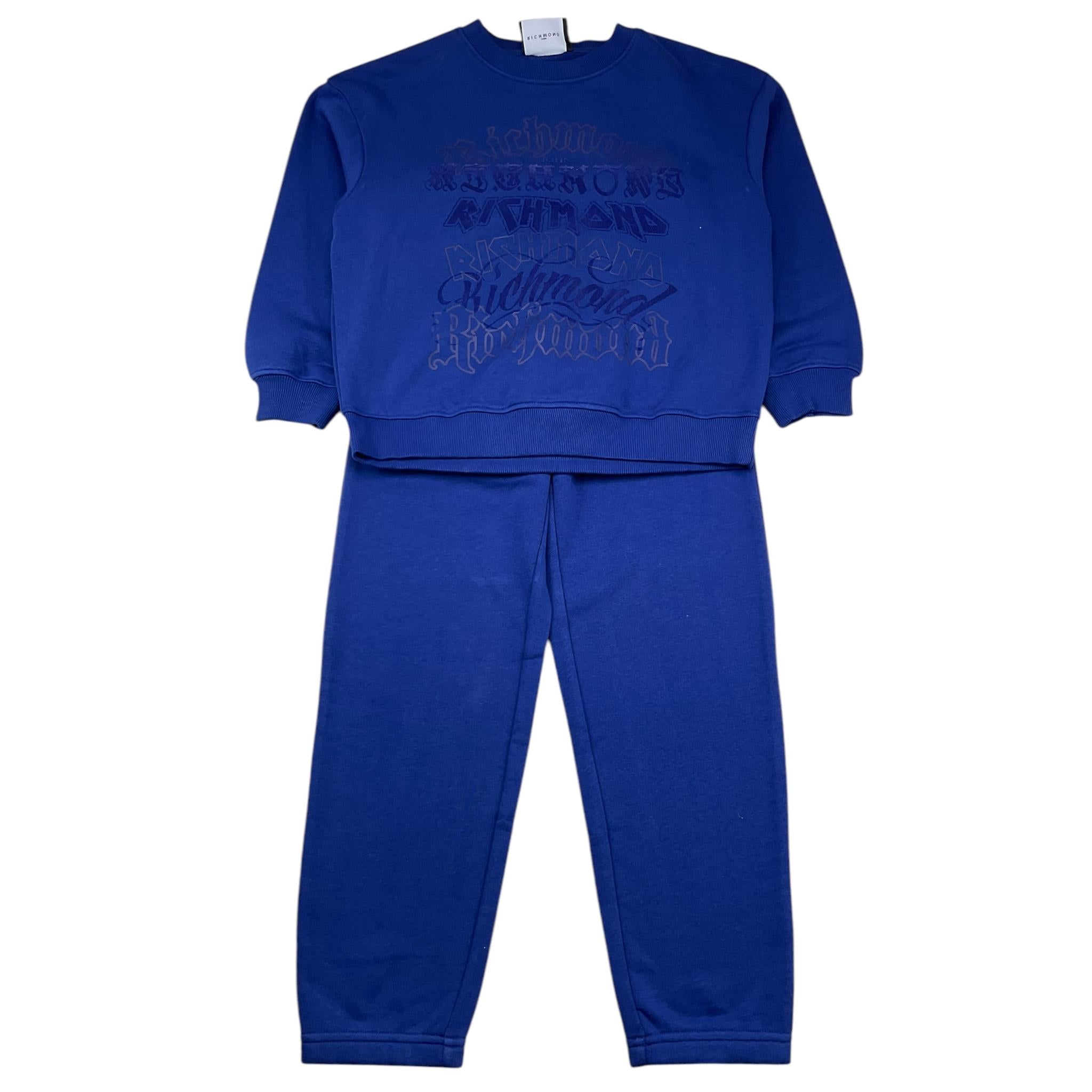 JOHN RICHMOND completo 2 pezzi felpa-pantalone tinta unita Blu per Bambino RBA25201CF BLU JOHN RICHMOND 