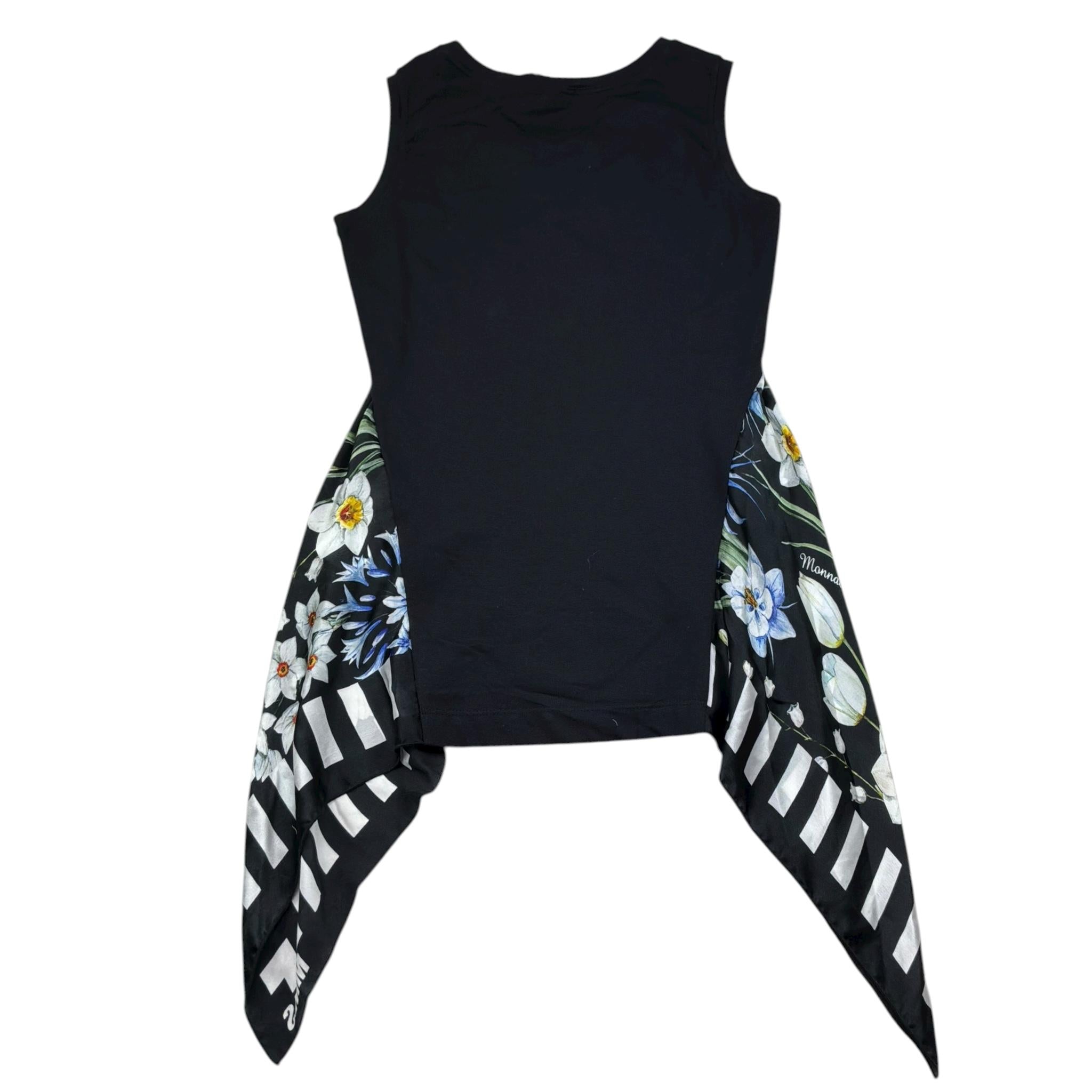 Monnalisa Canotta Girocollo Tinta Unita Asimmetrica per Bambina 413612 NERO MONNALISA 