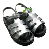 Sensi Sandali Bicolore In Gomma Con Fibie Argento Per Bambina