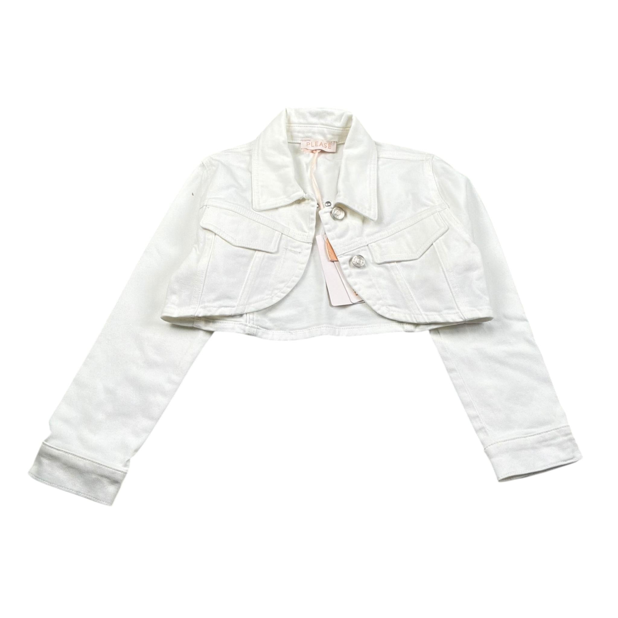 Please Giubbino In Denim Tinta Unita per Bambina JB18132G73X BIANCO PLEASE 