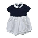 Le Coconne Pagliaccetto Bicolore Mezza Manica per Neonata LCN1979 BIANCO/BLU LE COCONNE 