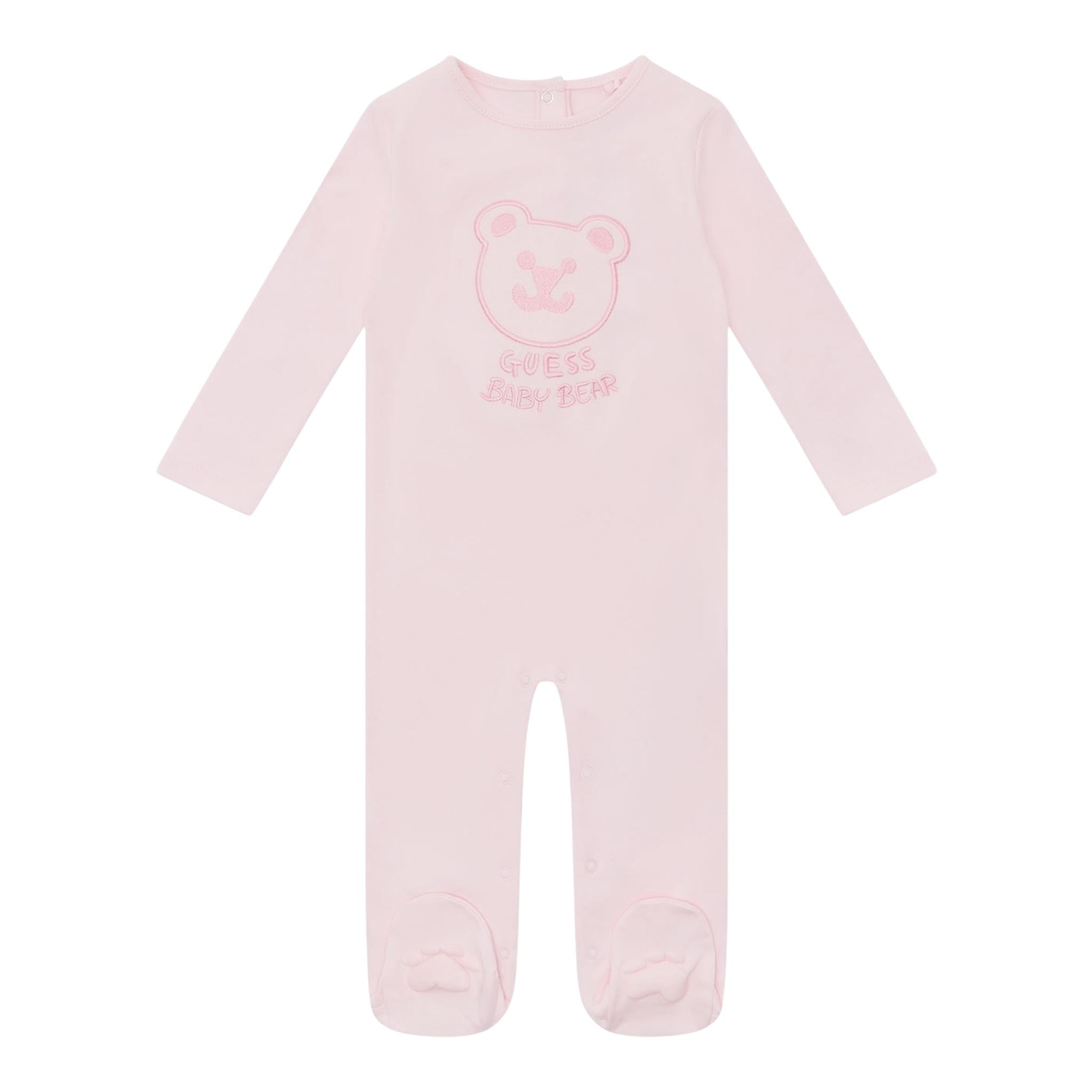 Guess Tutina Tinta Unita con Stampa per Neonata H2YW00KA6W3 ROSA CIPRIA GUESS 