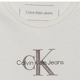 Calvin Klein Body Tinta Unita Mezza Manica per Neonato IN0IN00014 CREMA CALVIN KLEIN 
