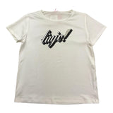 Liu Jo T-Shirt Girocollo Tinta Unita con Paillettes per Bambina GA5018X BIANCO LIU JO 