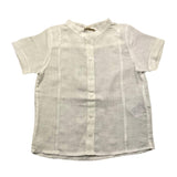 Wedoble Camicia Mezza Manica Tinta Unita Collo Coreano Panna Per Neonato