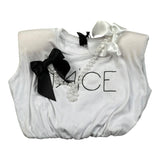 Naice T-Shirt Girocollo Tinta Unita con Applicazioni per Bambina 24156 BIANCO NAICE 