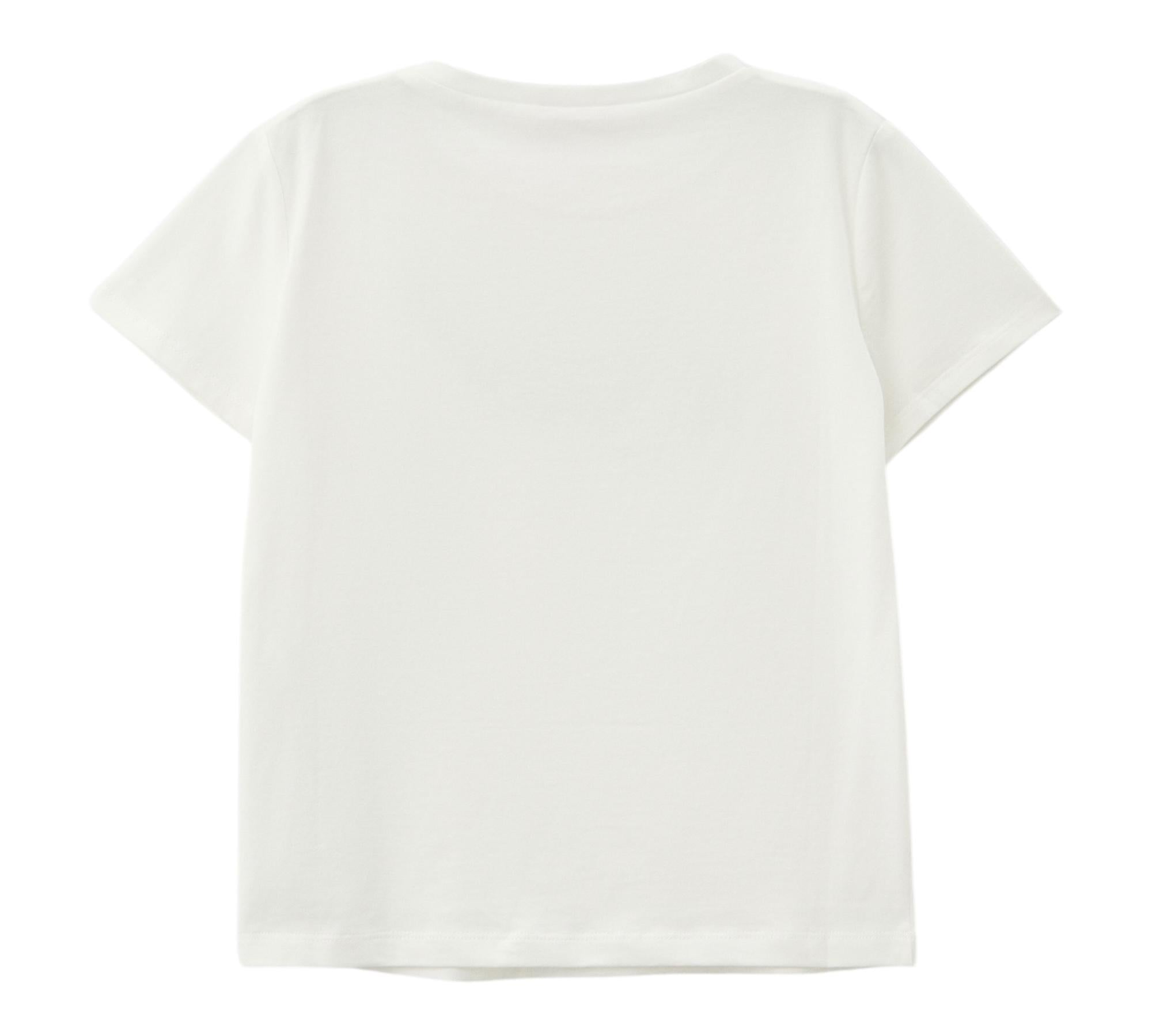 Liu Jo T-Shirt Girocollo Tinta Unita con Paillettes per Bambina GA5018XXX BIANCO LIU JO 