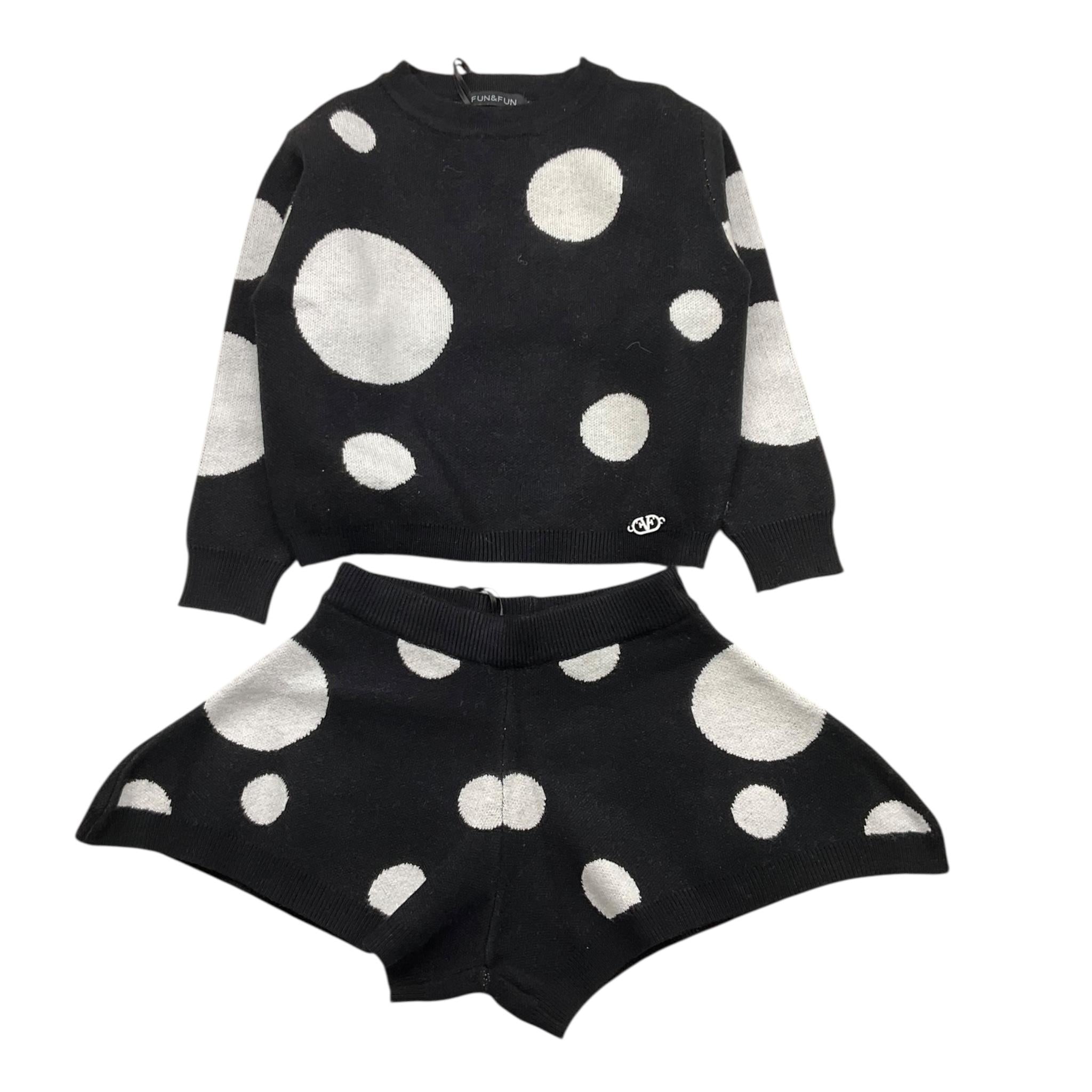 FUN & FUN completo 2pz maglia-short con fantasia a pois Nero per Neonata FBSW00961N NERO FUN & FUN 