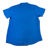 I Do Camicia Mezza Manica Tinta Unita Con Bottoni Cobalto Per Bambino