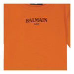 Balmain T-Shirt Girocollo Tinta Unita con Stampa per Neonato BW8601 ARANCIONE BALMAIN 