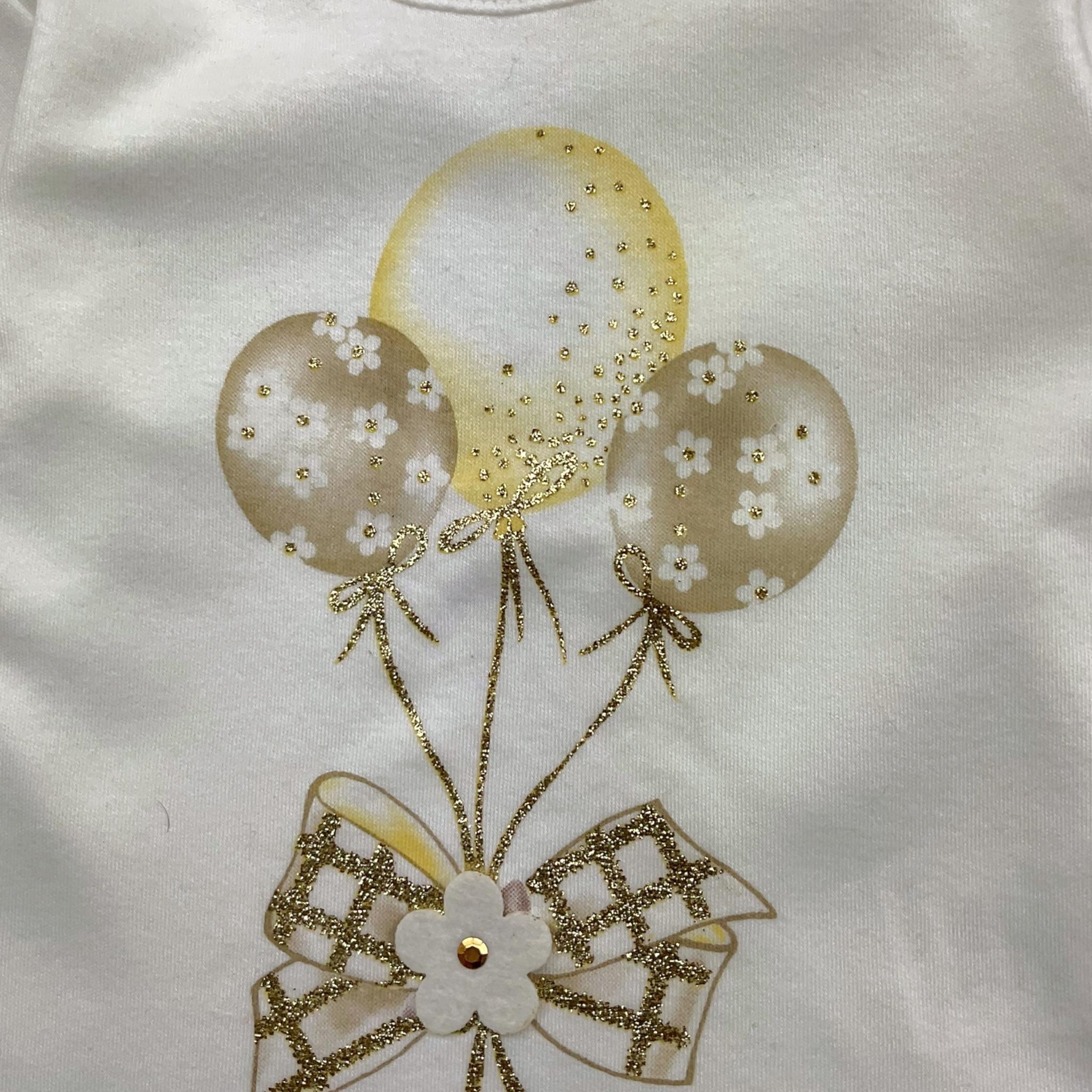 EMC shirt girocollo tinta unita con stampa Panna per Neonata BX2272 PANNA EMC 