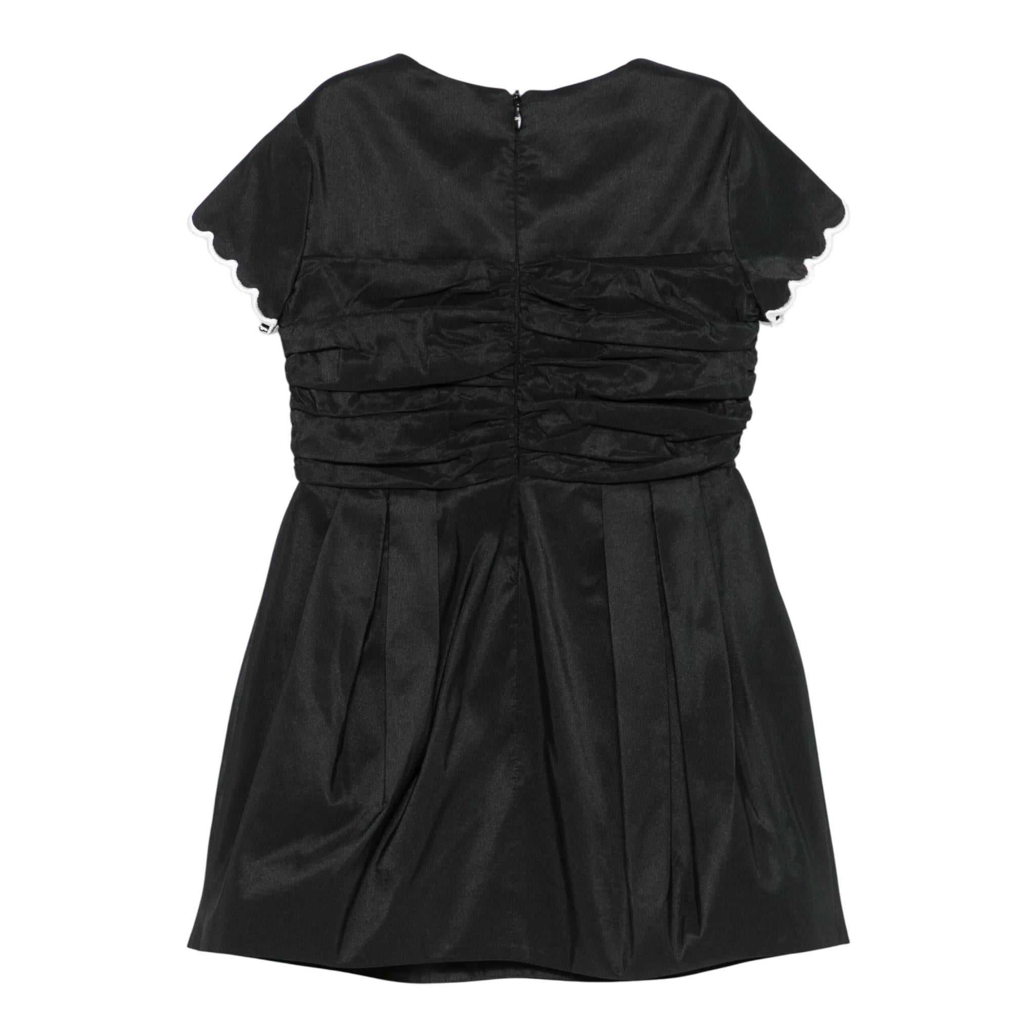 Elisabetta Franchi Abito Mezza Manica Tinta Unita con Fiocco per Bambina EFAB585 NERO ELISABETTA FRANCHI 