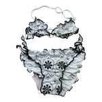 Saint Barth Costume 2 Pezzi Triangolo-Slip Tinta Unita Fantasia  per Bambina CRIS0001 BIANCO SAINT BARTH 