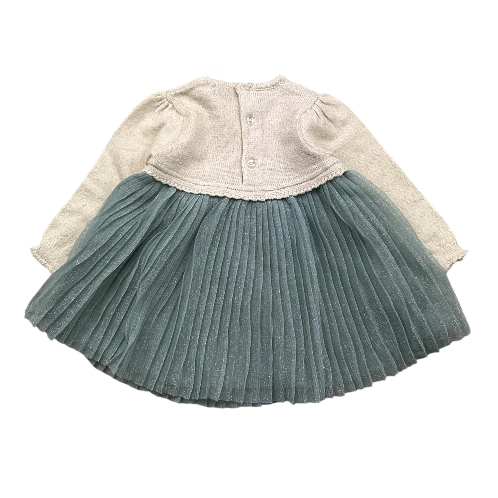 MAYORAL abito manica lunga con gonna in contrasto Verde acqua per Neonata 2906 VERDE ACQUA MAYORAL 