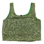 Janice Top Tinta Unita con Paillettes per Bambina JN747R VERDE JANICE 