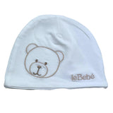 Le Bebe' Cappello Tinta Unita con Stampa per Neonato LBB5287 BIANCO LE BEBE' 