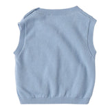 Mini Banda Gilet tinta unita Scollo A V Azzurro per Neonato 3B641X AZZURRO MINI BANDA 