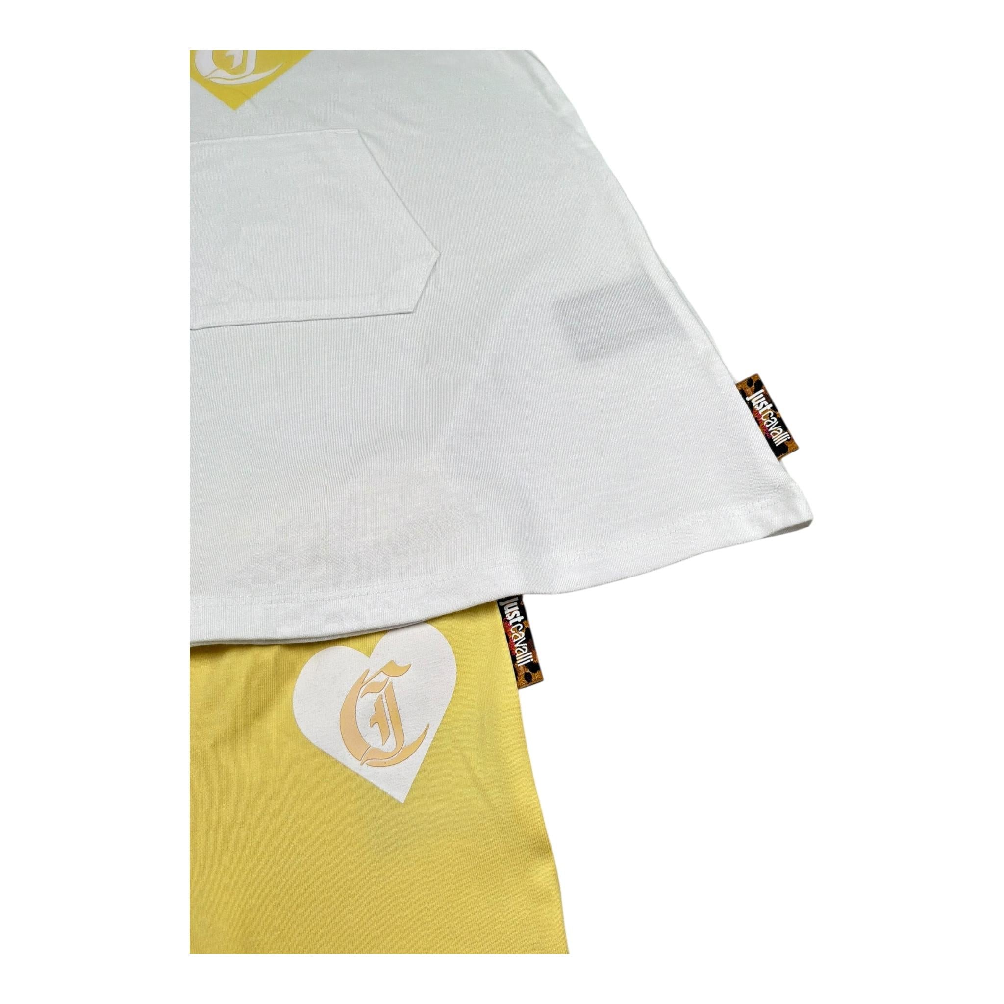 Just Cavalli Completo 2 Pezzi T-Shirt-Leggins Bicolore per Neonata JIP26076VEN BIANCO/GIALLO JUST CAVALLI 