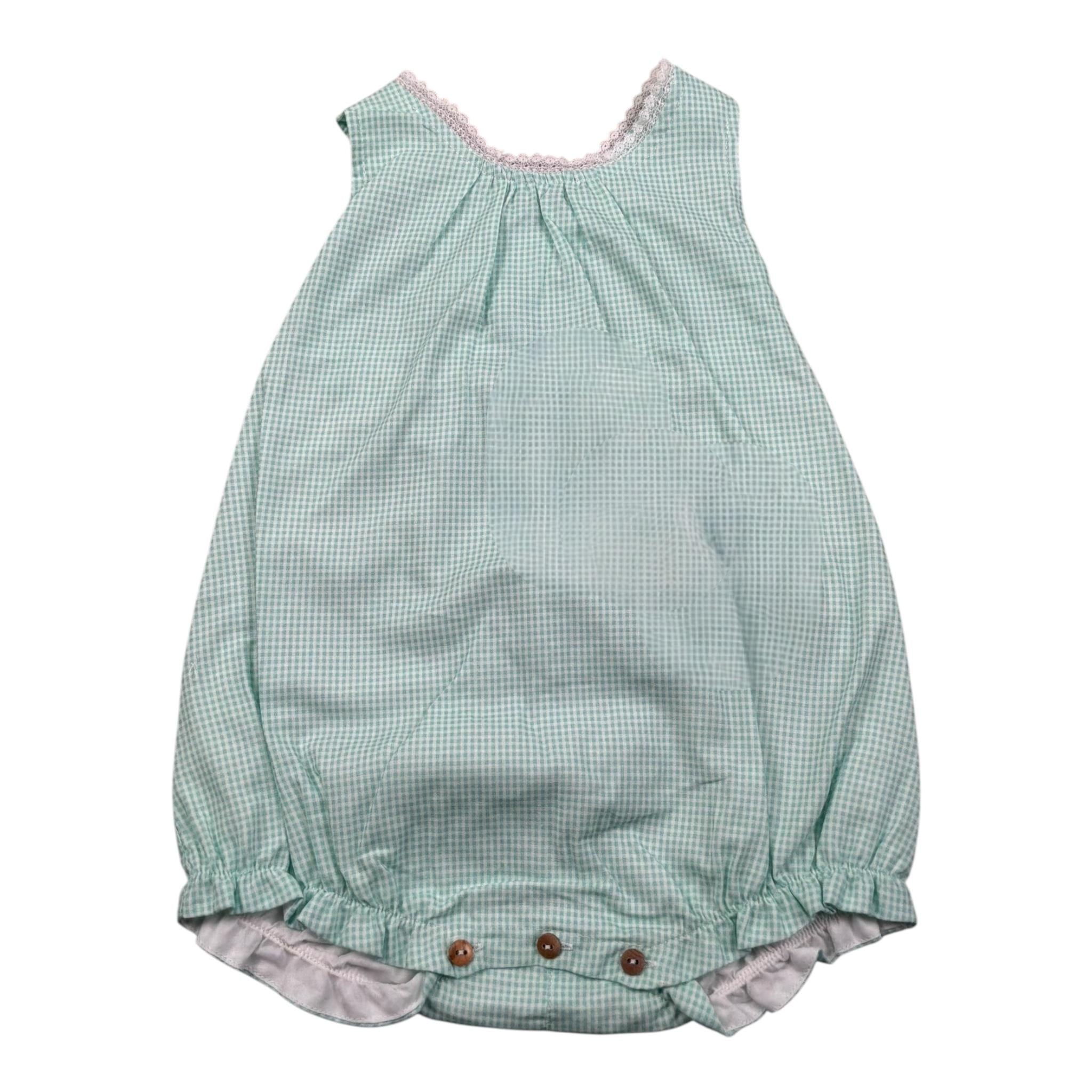 Wedoble Pagliaccetto Giromanica Fantasia Quadretti per Neonata V2505705X VERDE ACQUA WEDOBLE 