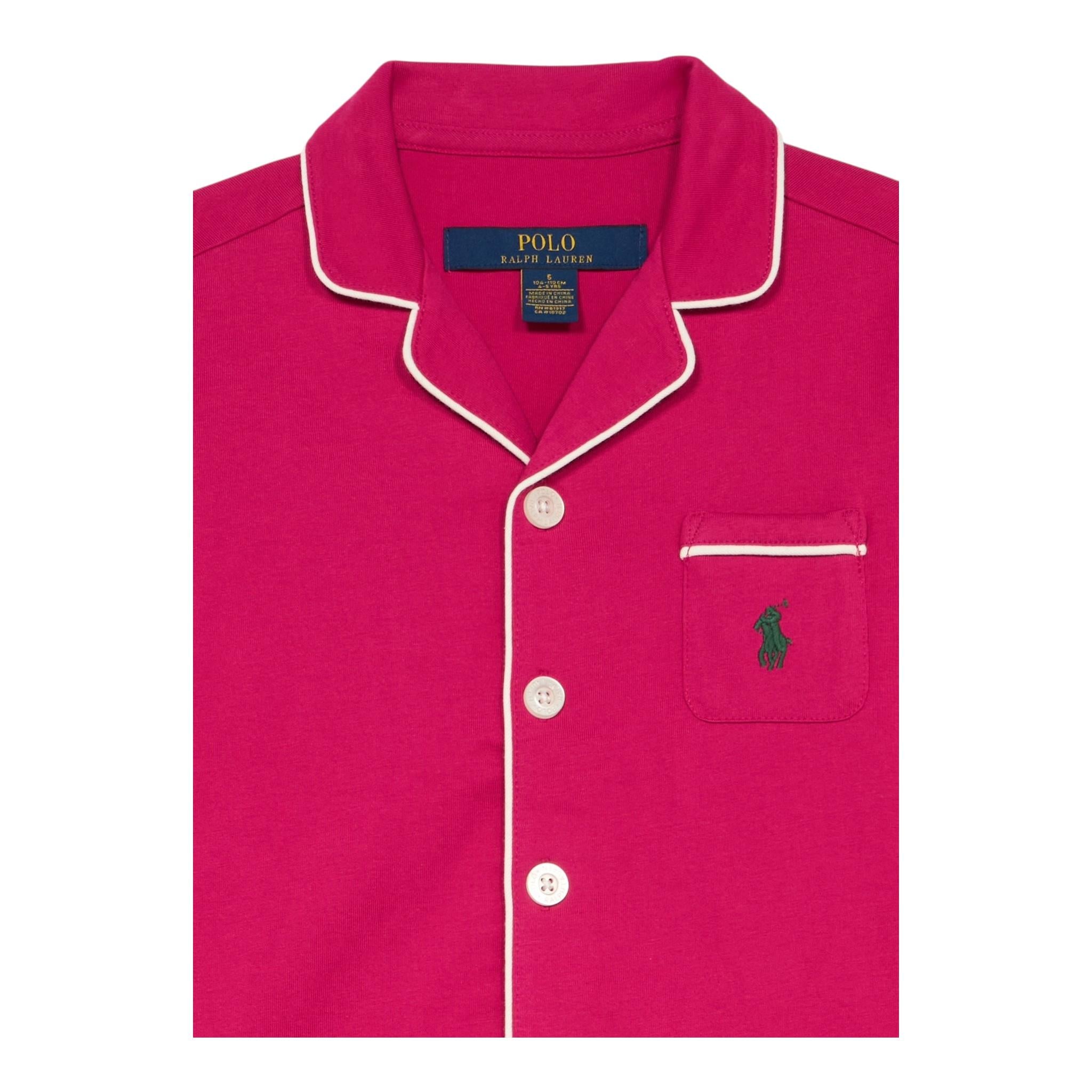Ralph Lauren Completo 2 Pezzi Pigiama Shirt-Pantalone per Bambina 4P0279 FUXIA RALPH LAUREN 